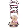 imageAllegra K Womens Block Heel Sandals Lace Up HeelsNavy Blue