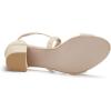 imageAllegra K Womens Crisscross Ankle Strap Block Heel SandalsBeige