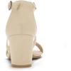 imageAllegra K Womens Crisscross Ankle Strap Block Heel SandalsBeige