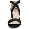 imageAllegra K Womens Crisscross Ankle Strap Block Heel SandalsBlack