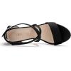 imageAllegra K Womens Crisscross Ankle Strap Block Heel SandalsBlack