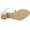 imageAllegra K Womens Crisscross Ankle Strap Block Heel SandalsBlue