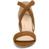 imageAllegra K Womens Crisscross Ankle Strap Block Heel SandalsBrown