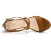 imageAllegra K Womens Crisscross Ankle Strap Block Heel SandalsBrown