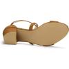 imageAllegra K Womens Crisscross Ankle Strap Block Heel SandalsBrown
