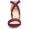 imageAllegra K Womens Crisscross Ankle Strap Block Heel SandalsBurgundy