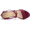 imageAllegra K Womens Crisscross Ankle Strap Block Heel SandalsBurgundy