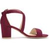 imageAllegra K Womens Crisscross Ankle Strap Block Heel SandalsBurgundy