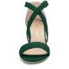 imageAllegra K Womens Crisscross Ankle Strap Block Heel SandalsGreen