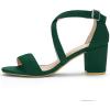 imageAllegra K Womens Crisscross Ankle Strap Block Heel SandalsGreen