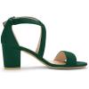 imageAllegra K Womens Crisscross Ankle Strap Block Heel SandalsGreen