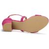 imageAllegra K Womens Crisscross Ankle Strap Block Heel SandalsHot Pink