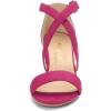 imageAllegra K Womens Crisscross Ankle Strap Block Heel SandalsHot Pink