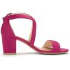 imageAllegra K Womens Crisscross Ankle Strap Block Heel SandalsHot Pink