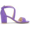 imageAllegra K Womens Crisscross Ankle Strap Block Heel SandalsPurple