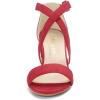 imageAllegra K Womens Crisscross Ankle Strap Block Heel SandalsRed