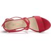 imageAllegra K Womens Crisscross Ankle Strap Block Heel SandalsRed