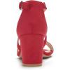 imageAllegra K Womens Crisscross Ankle Strap Block Heel SandalsRed