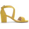 imageAllegra K Womens Crisscross Ankle Strap Block Heel SandalsYellow