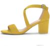 imageAllegra K Womens Crisscross Ankle Strap Block Heel SandalsYellow