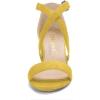 imageAllegra K Womens Crisscross Ankle Strap Block Heel SandalsYellow