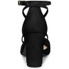 imageAllegra K Womens Crisscross Strap Wedding Shoes Pointed Toe Chunky Heels PumpsBlack