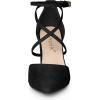 imageAllegra K Womens Crisscross Strap Wedding Shoes Pointed Toe Chunky Heels PumpsBlack