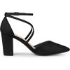 imageAllegra K Womens Crisscross Strap Wedding Shoes Pointed Toe Chunky Heels PumpsBlack