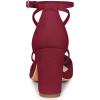 imageAllegra K Womens Crisscross Strap Wedding Shoes Pointed Toe Chunky Heels PumpsBurgundy