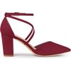 imageAllegra K Womens Crisscross Strap Wedding Shoes Pointed Toe Chunky Heels PumpsBurgundy