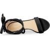 imageAllegra K Womens Faux Velvet Lace Up Chunky Heel Strappy SandalsBlack