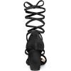 imageAllegra K Womens Faux Velvet Lace Up Chunky Heel Strappy SandalsBlack