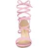 imageAllegra K Womens Faux Velvet Lace Up Chunky Heel Strappy SandalsLight Pink