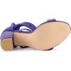 imageAllegra K Womens Faux Velvet Lace Up Chunky Heel Strappy SandalsPurple
