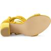 imageAllegra K Womens Faux Velvet Lace Up Chunky Heel Strappy SandalsYellow