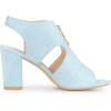 imageAllegra K Womens Front Zip Cut Out Chunky Heels Slingback Gladiator Heel SandalsSky Blue