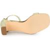 imageAllegra K Womens Glitter Ankle Strap Chunky Heeled SandalsGold