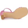 imageAllegra K Womens Glitter Ankle Strap Chunky Heeled SandalsPink