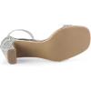 imageAllegra K Womens Glitter Ankle Strap Chunky Heeled SandalsSilver