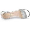 imageAllegra K Womens Glitter Ankle Strap Chunky Heeled SandalsSilver