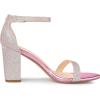 imageAllegra K Womens Glitter Ankle Strap Chunky Heels Pink Sandals 8 M US