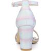 imageAllegra K Womens Gradient Glitter Heels Chunky Heels SandalsBlue Pink