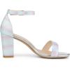 imageAllegra K Womens Gradient Glitter Heels Chunky Heels SandalsBlue Pink