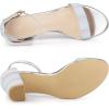 imageAllegra K Womens Gradient Glitter Heels Chunky Heels SandalsBlue Pink