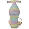 imageAllegra K Womens Gradient Glitter Heels Chunky Heels SandalsColorful