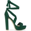 imageAllegra K Womens Lace Up Platform Block Heel SandalsEmerald Green