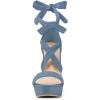 imageAllegra K Womens Lace Up Platform Block Heel SandalsHaze Blue