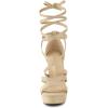 imageAllegra K Womens Lace Up Platform Chunky High Heels SandalsBeige