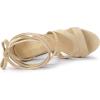 imageAllegra K Womens Lace Up Platform Chunky High Heels SandalsBeige