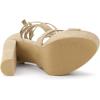 imageAllegra K Womens Lace Up Platform Chunky High Heels SandalsBeige